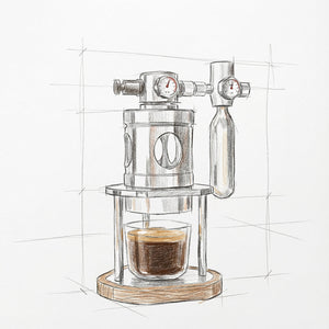 Aleman Mikro-pneumatesch Espressomaschinn | Loftugedriwwent 58 mm Schreifdëschmodell