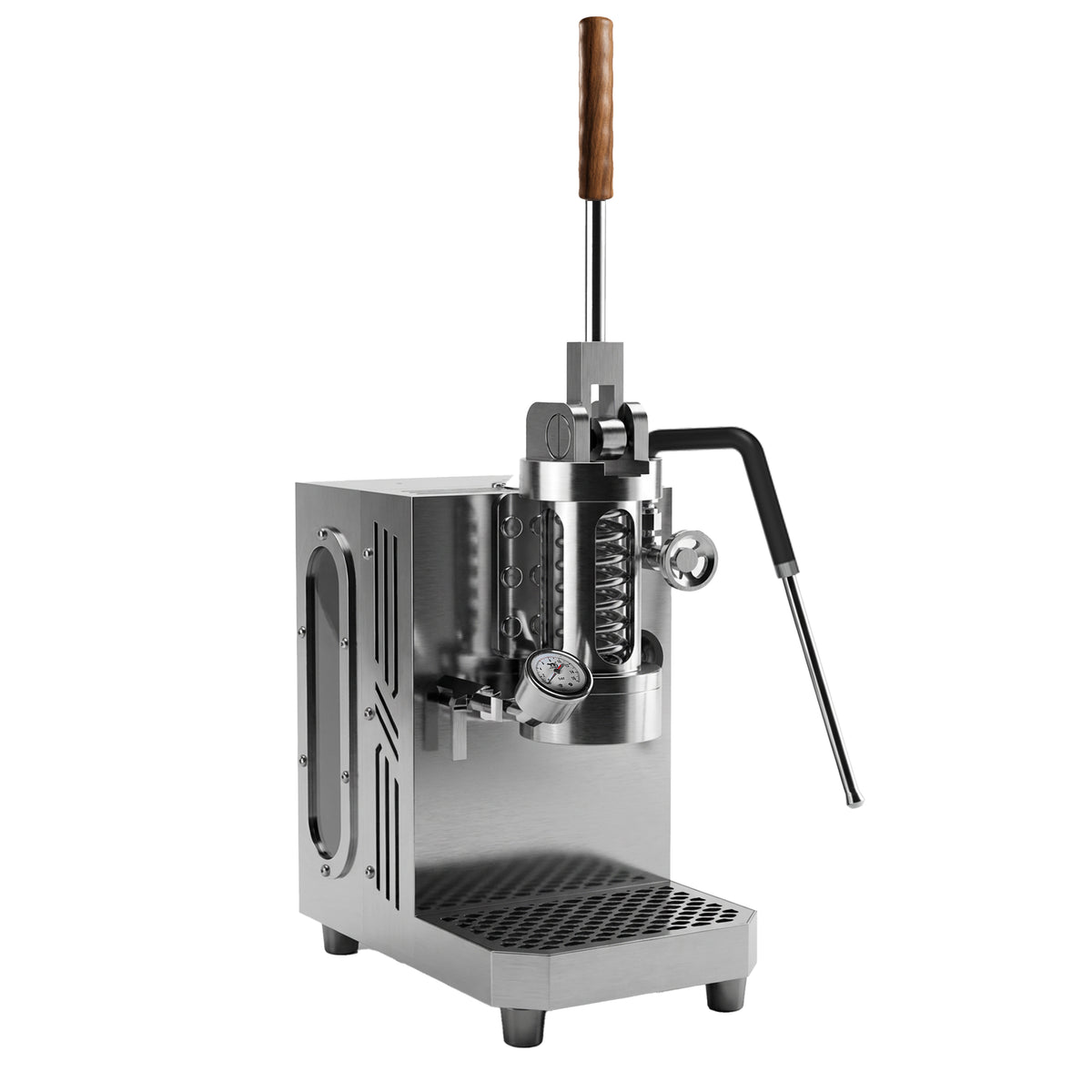 Aleman Gecko mauermontéiert Espressomaschinn mat manuellem Hiewel | Zero-Footprint 58 mm Bréihapparat