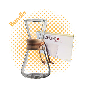 Chemex 3 Tassen + 100 Filter Espresso-Ausrüstung