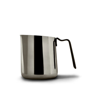 Spigelblank Mëllechkanne aus Edelstol mat ergonomeschem Grëff, perfekt fir Latte Art, Espresso-Accessoiren, alles iwwert Kaffi.