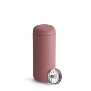 Wiederverwendbare Reesbecher a rosa Téin mat minimalisteschem Design an ewechhuelbarem Deckel, Deel vu Fellow, Take away, alles iwwer Kaffi