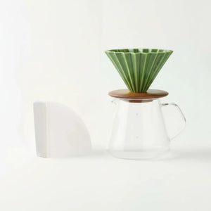 Japanees Hand-Filterkaffi Set - Kerameschen Origami Drippper Barista & Espresso