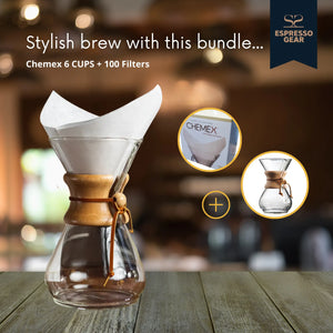 Chemex 6 TASSEN + 100 Filter Espresso-Ausrüstung