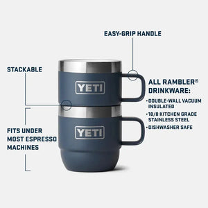 Rambler stapelbare Becher 177ml 2er-Pack - Wäiss YETI
