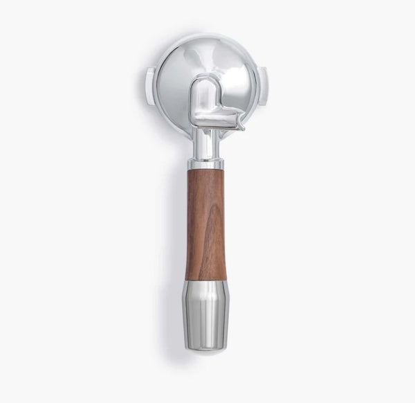 Wood Portafilter 58 mm single spout-Portafilter-Wiedemann Manufuktur-Elegant-Walnöt-Barista och Espresso